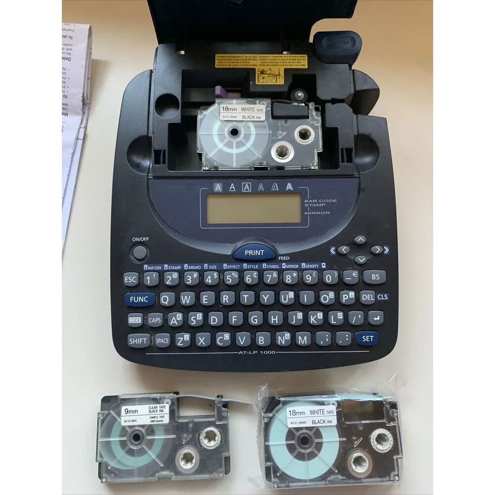 Ativa AT-LP 1000 Large 10 Character 2 Line LCD Display Label Printer & 3 Tapes